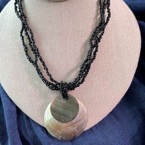 Black Shell Necklace 16"